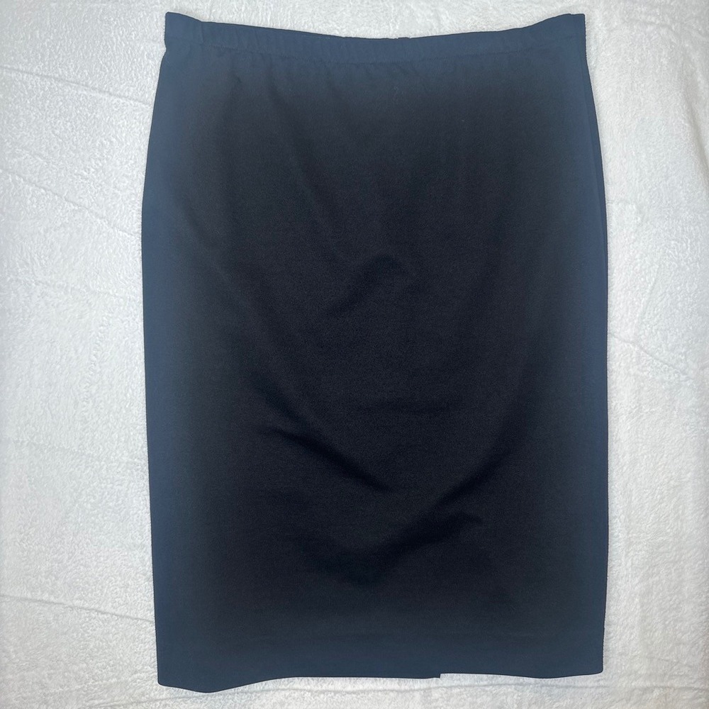 Vintage Goth Academia Black Pencil Skirt Knee Length Elastic Waist USA Made 12 - Picture 4 of 7